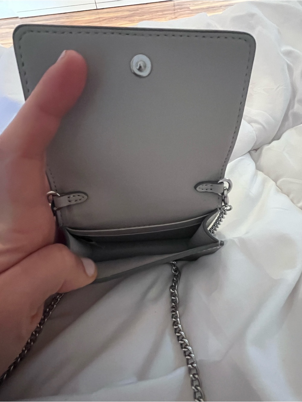 Coach Silver Mini Chain Crossbody Wallet - Picture 3 of 6